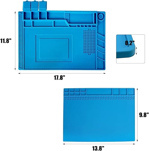 Miniatura 5 de Sutekus Alfombrilla de soldadura de silicona resistente al calor, alfombrilla de reparación magnética con aislamiento térmico para soldadura,