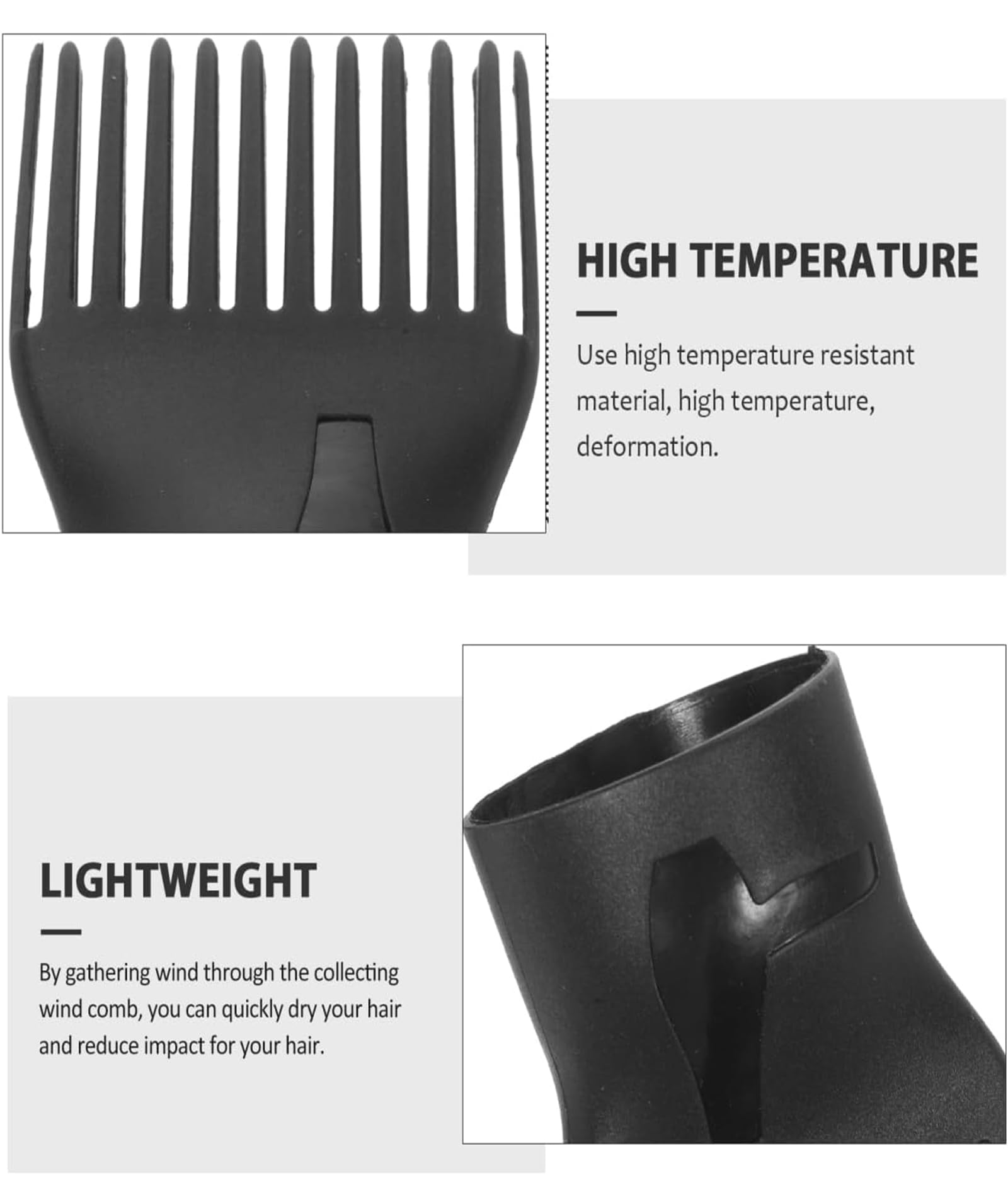 2PCS Hair Dryer Nozzle, Diffuser and Concentrator Attachment for Styling, Universal Fit for Most Hair Dryers, Home and Salon Use, Lightweight and Durable Design, Universal Interface Styling Tools 3