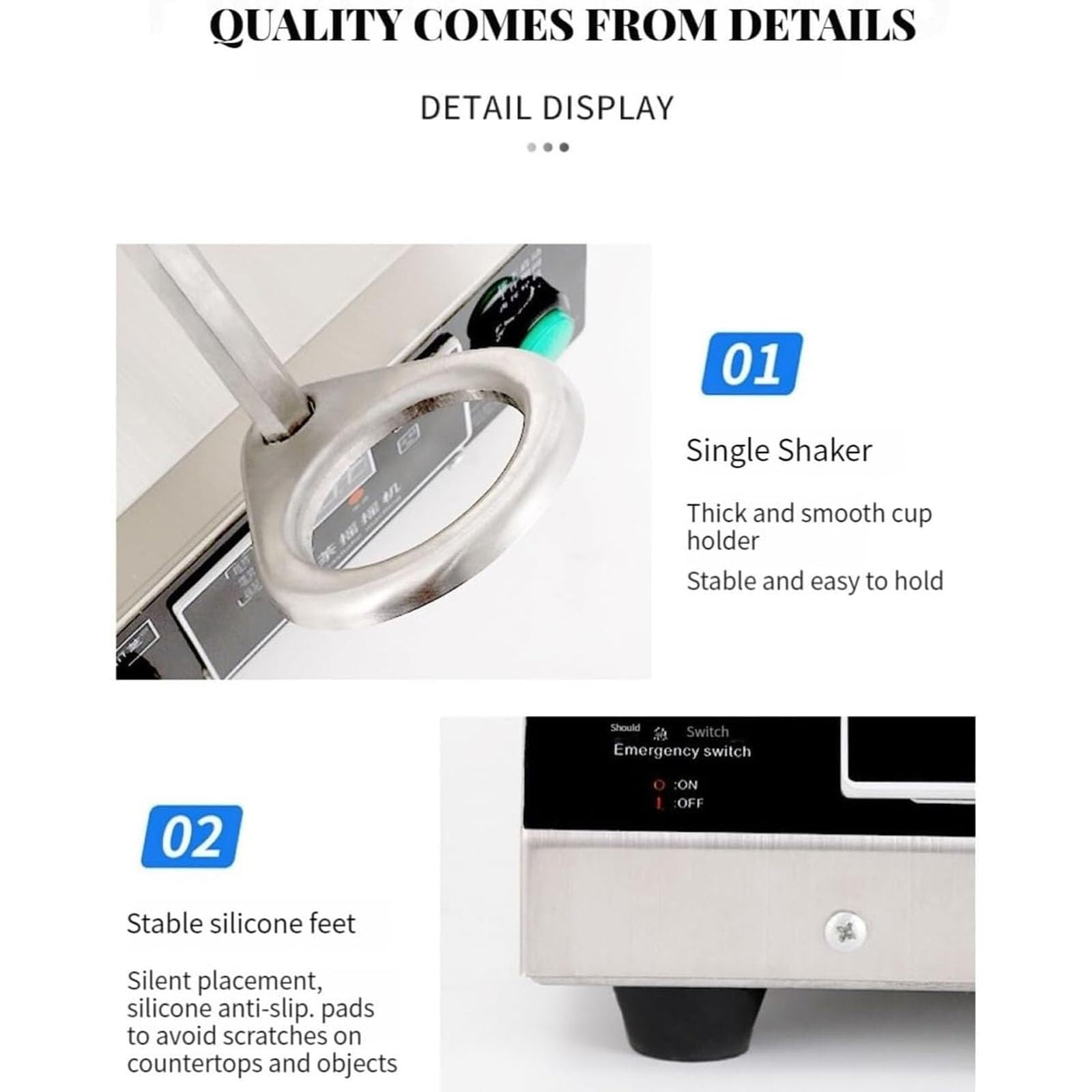 Shaker automatico per cocktail, shaker elettrico per bubble tea da 140 W con display digitale, tempo regolabile da 0 a 180 secondi, shaker per tè al latte con piedini antiscivolo