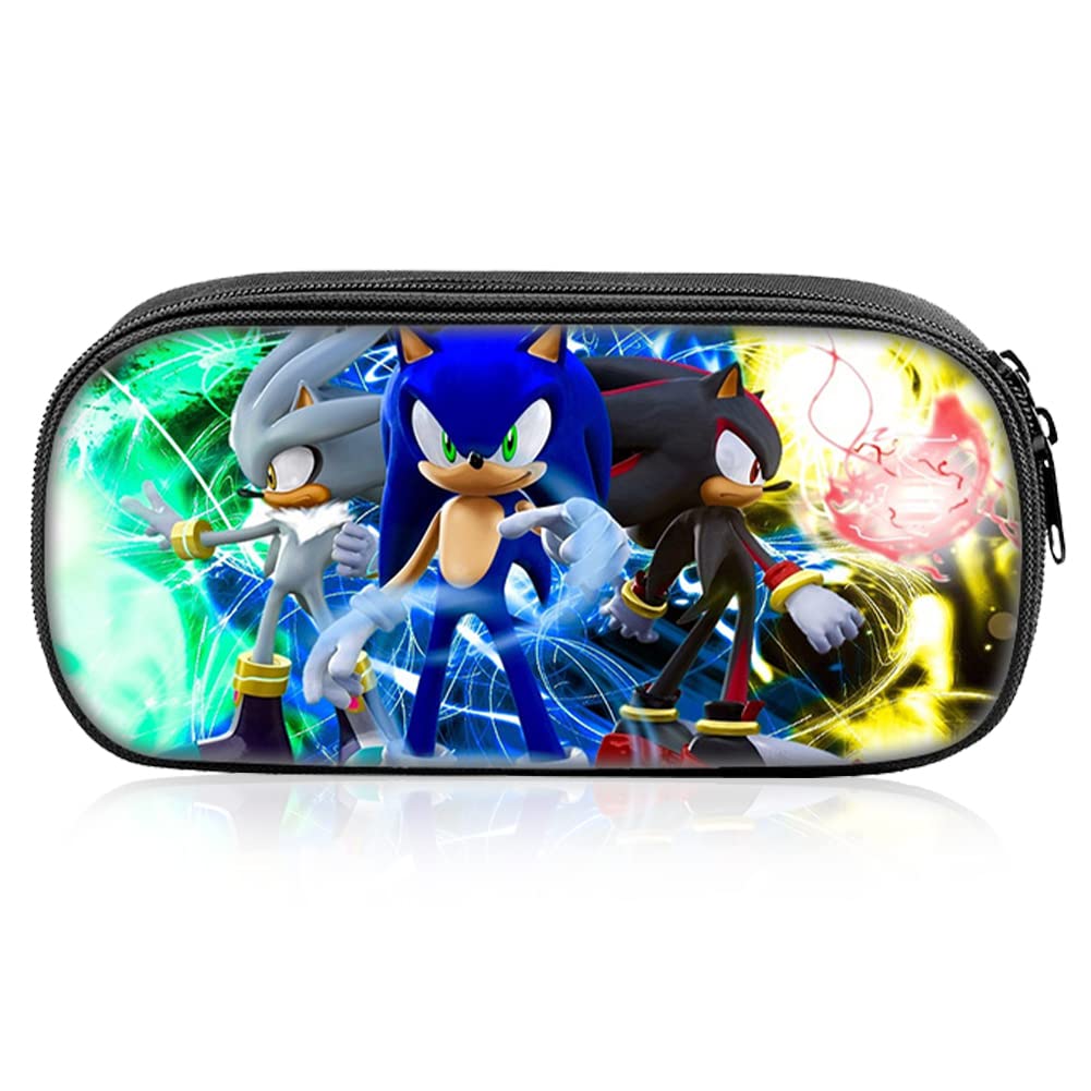 Estuche de Lápices para Niños, Gran Capacidad Bolsa de Lápices Diseño de Anime Caja Case Bolsa de Lápices de Colores de 3D Impresión Portalapices Organizador Neceser Maquillaje