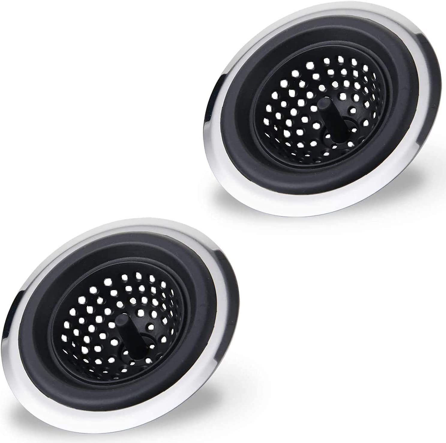 Trifecta Kitchen Sink Strainer Food Catcher 2 PCs 4.5 inch Diameter, Flexible Silicone Kitchen Sink Drainers Traps Food Debris and Prevents Clogs, for Most Kitchen Sink Drains (Black - 2) (B0BFBQBRVM) Amazon Price History, Amazon Price Tracker