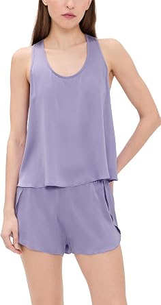 Lunya Womens Washable Silk Tulip Back Pajama Set