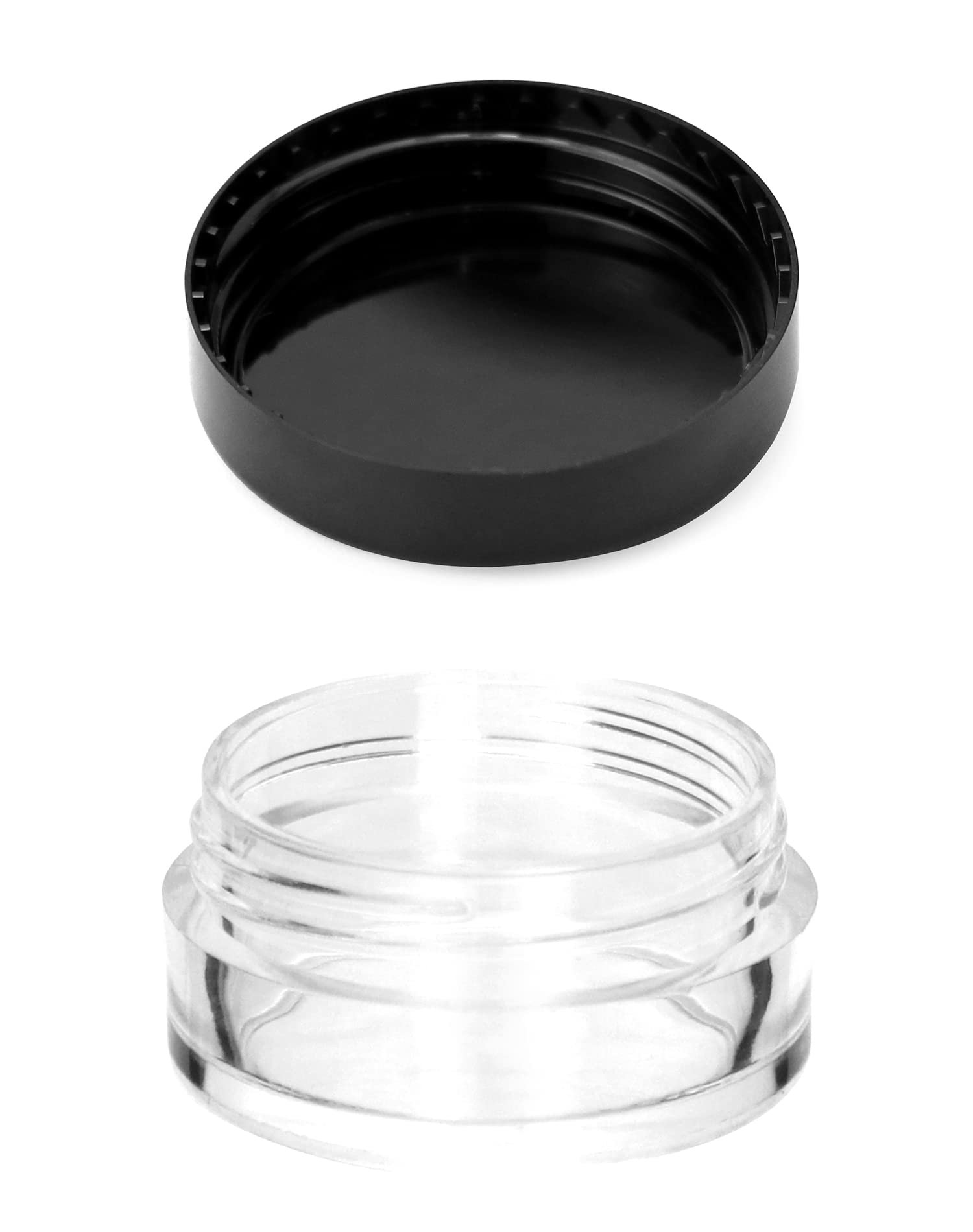 QWORK® 60 sztuk małe plastikowe słoiki z pokrywkami, z naklejką i małąłyżeczką do przechowywania makijażu, biżuterii, żelu itp.
