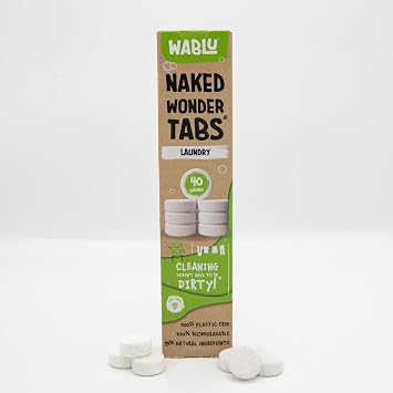 Laundry Naked Wonder Tabs  | Plastic Free, PVA-Free, Ultra-Concentrated Laundry Detergent tablets | 99% Natural Ingredients, Vegan & Biodegradable | 40 Tabs