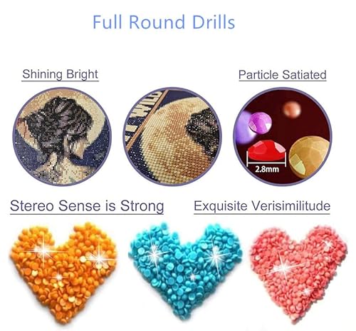 Gemzono Diamond Painting Kits For Adults, Diy 5D Diamond Painting, Round Full Drill Diamond Art Kits Gem For Home Wall Diamond Dots Decor Gifts Baby Yoda (12X16 Inch/ 30X40Cm) #TOP3