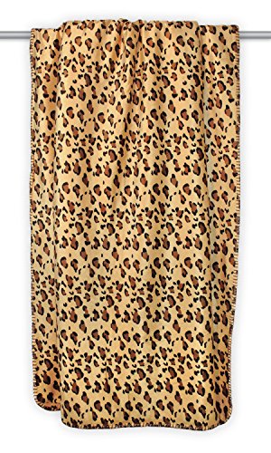 DII Super Soft Plush Flannel Fleece Sherpa Blanket Throw For Chair, Couch, Picnic, Camping, Beach, & Everyday Use , 50 x 60" - Leopard