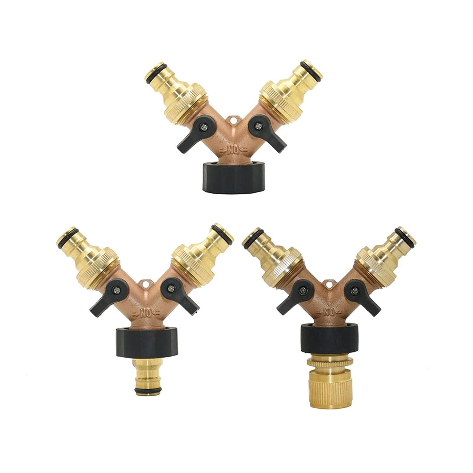 Drip irrigation fittings Spray Water Connection 3/4 Inch Threaded Garden Faucet 2-way Hose Diverter Irrigation Valve With 16mm Nipple 1 Quick Connector For Garden Hose
