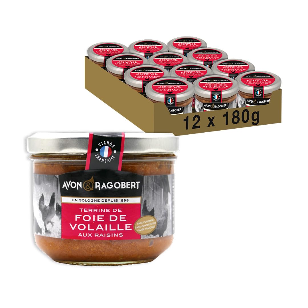 Avon & Ragobert - Foie de volaille aux raisins 180g - Sans Colorant - Sans Conservateur - Viande Française