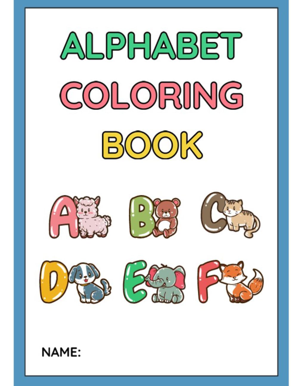 Alphabet with animals: Children's coloring book