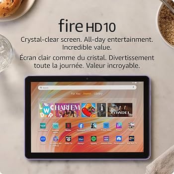 Vibrant display, powerful performance, Amazon Fire HD 10 Tablet.