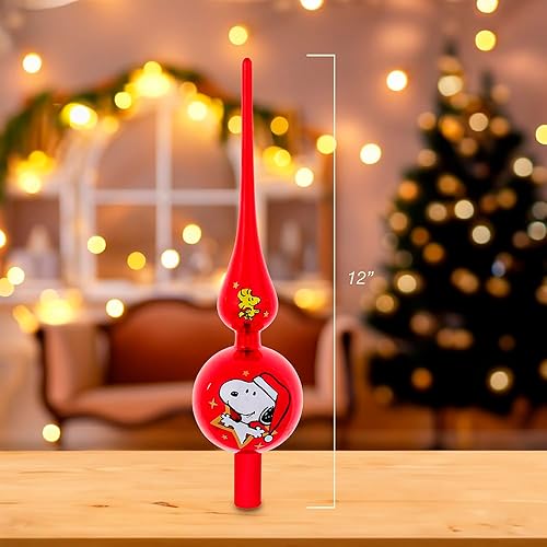 Miniatura 8 de Decoración para árbol de cristal Snoopy de 12 pulgadas
