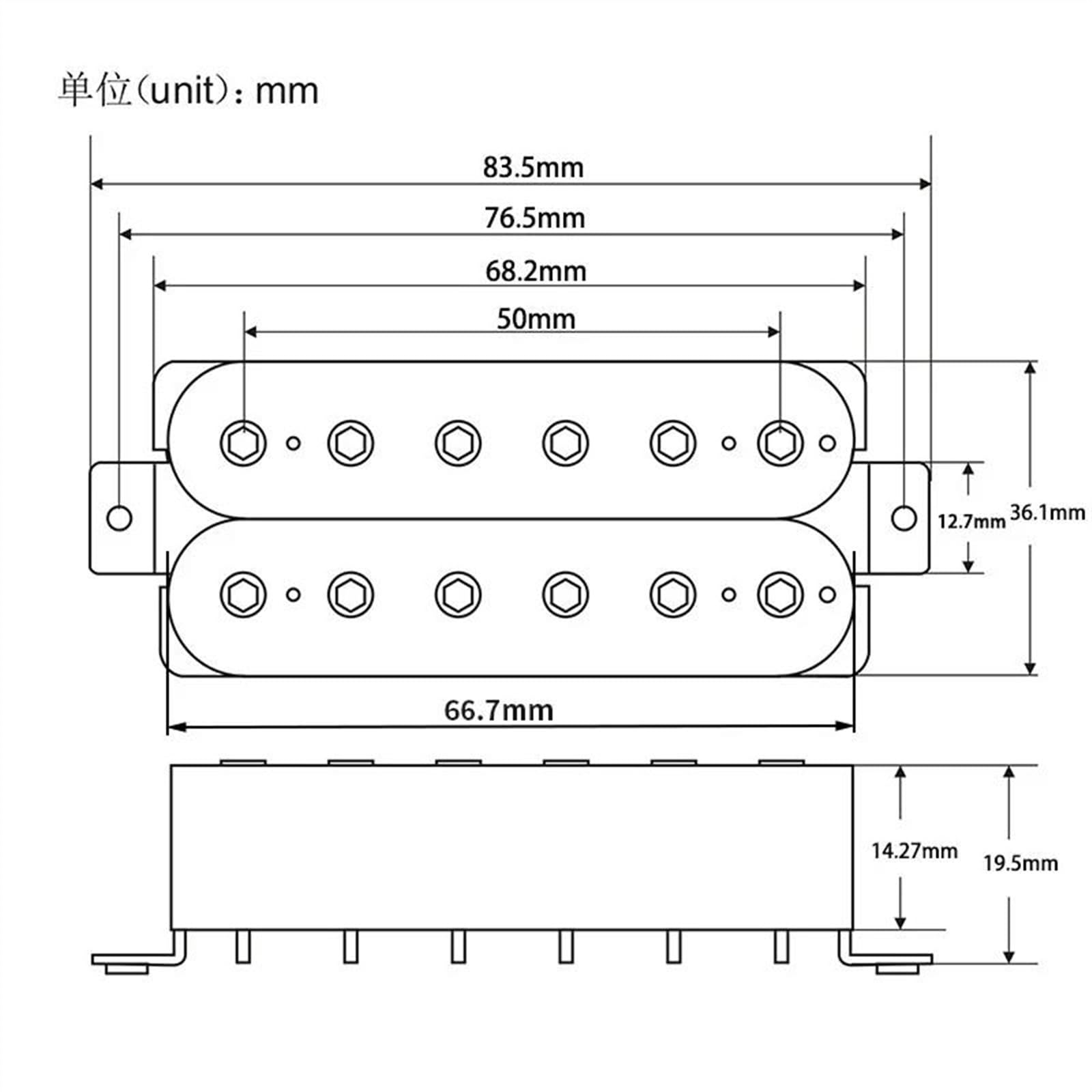 E-Gitarre Pickups Set Alnico 5 E-Gitarre Humbucker Pickup Hals Pickup Schwarz Gitarrenteile