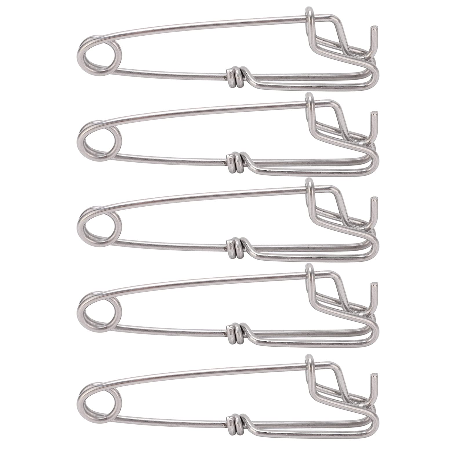 Alomejor Long Line Clips Snap 5PCS Stainless Steel Longline Branch Hanger Snap Swivels Line Tuna Clip (2.6 * 100MM)