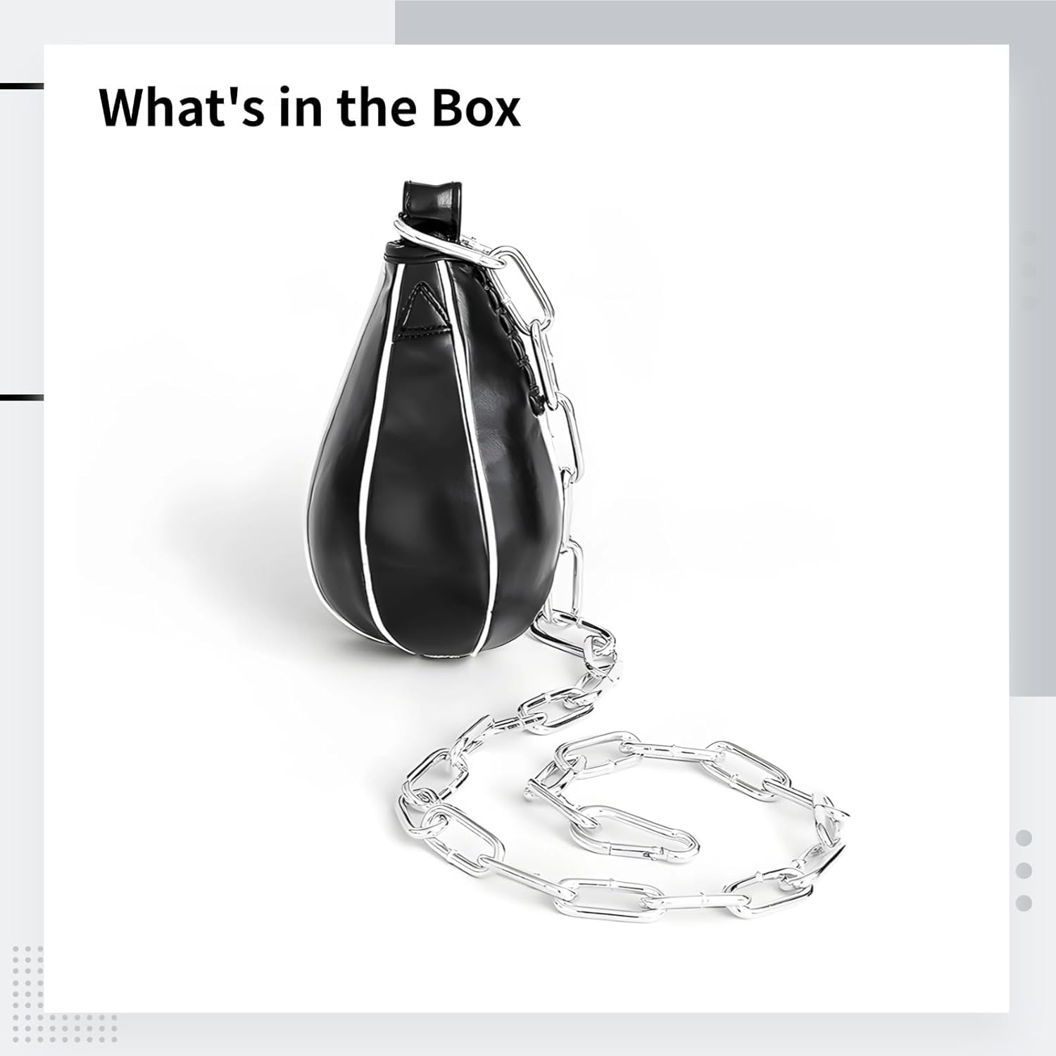 Double End Boxing Speed Ball with Mounting Chain, Pu Leather Reflex Training Bag for Hand-Eye Coordination, Agility, and Striking Practice