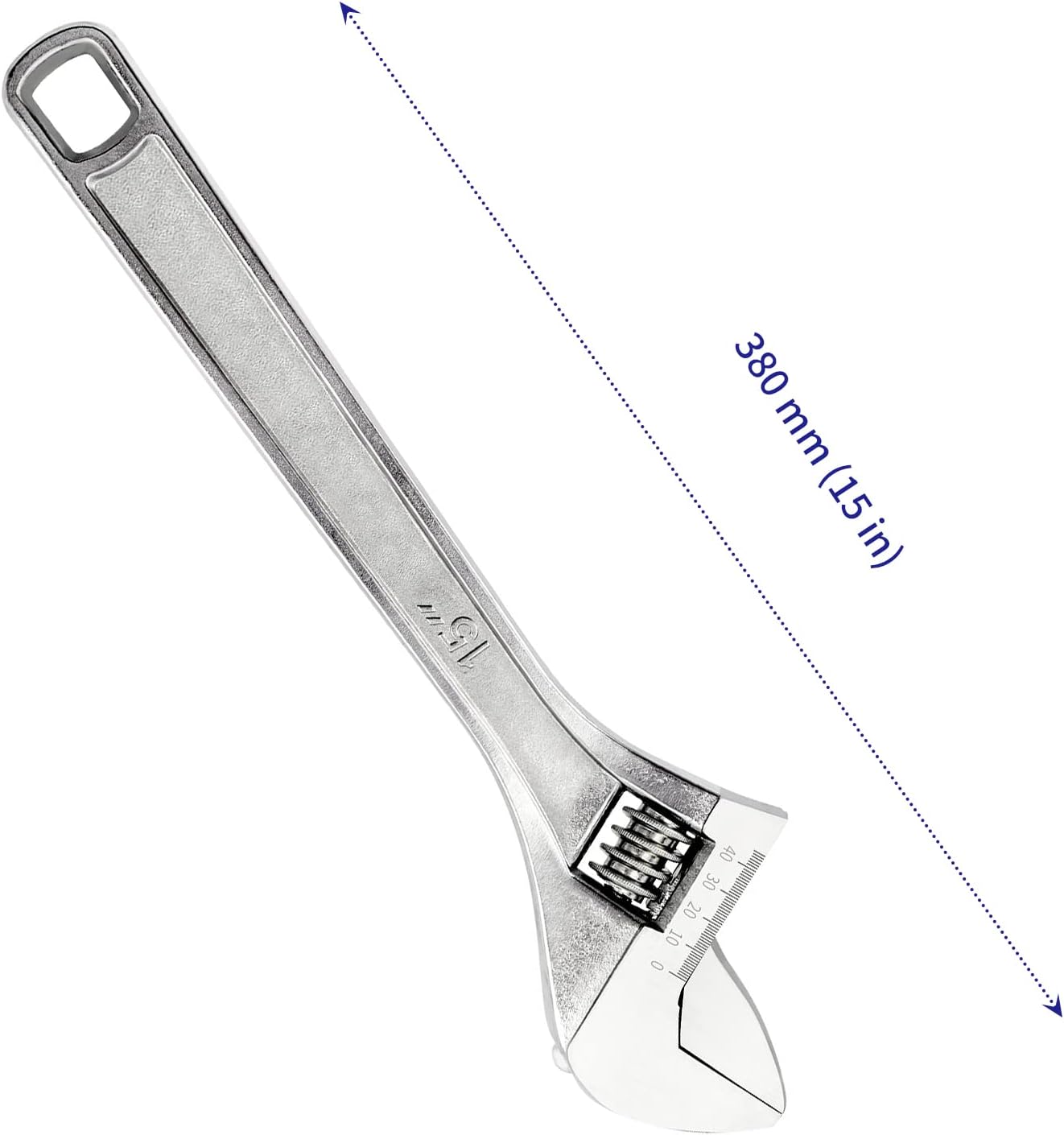 SOUJAP 2 Pack Adjustable Wrench, 15 Inch Professional Heavy Duty Adjustable Chrome-plated Spanner with Wide Jaw for Maintenance, Sliver