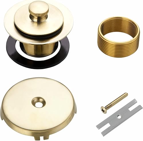 Miniatura 10 de Kit de conversión de drenaje de bañera de bronce ensamblaje, Wellup kit de recorte de drenaje de bañera con elevación y giro torsión con placa