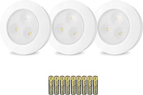 Miniatura 8 de Luces LED de disco, luces de grifo, luces de empuje a pilas, mini luces táctiles nocturnas, luces adhesivas, iluminación debajo del gabinete y