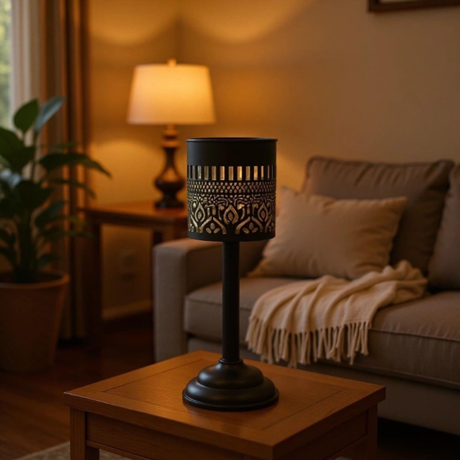 Solarna lampa stołowa z piwonii na zewnątrz, wodoodporna IP65, ogród, patio, lampka nocna, dekoracyjna kwiatowa lampa biurkowa na dziedziniec, balkon, imprezę, ciepła biel (czarna, 1 sztuka)