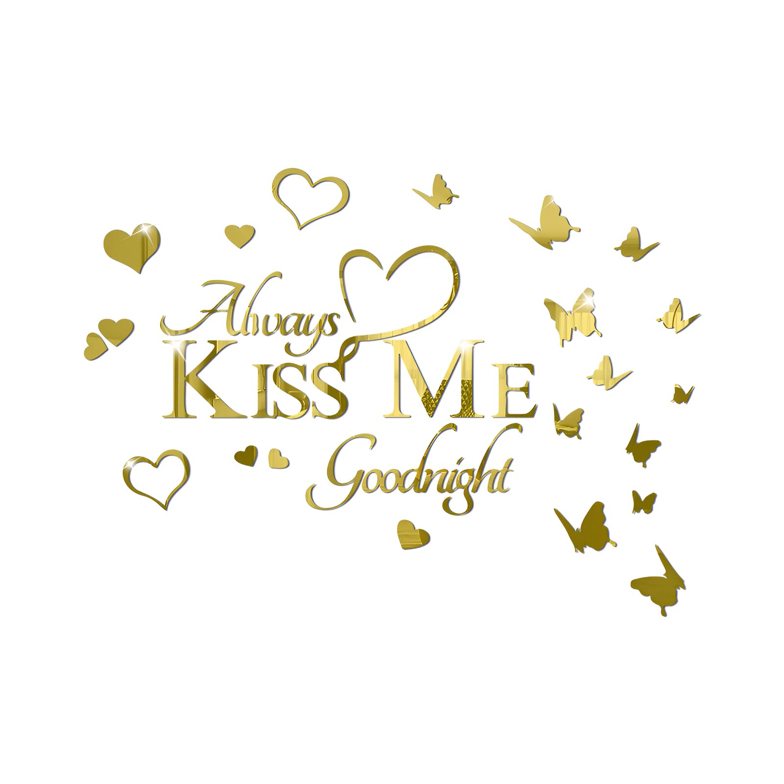 INCAUCA Always Kiss Me Goodnight Mirror Wall Decal