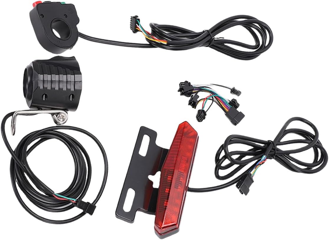 Electric Bike Light Set, 5Pin Key Switch Bike Light Kit, Complete Headlight Horn Taillight & Turn Signal Kit with Safety Features, Ideal for E Safety