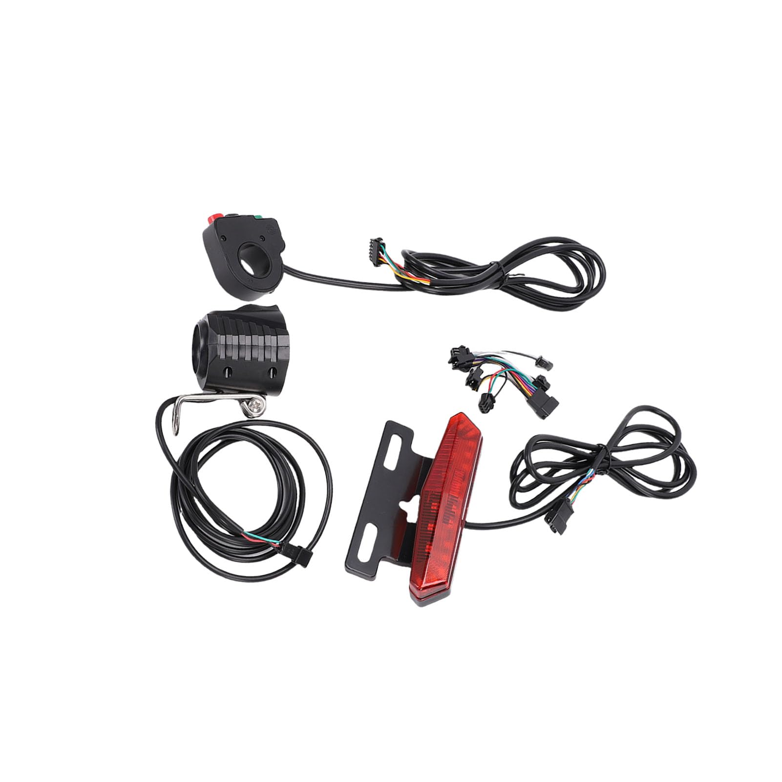 Dpofirs Ensemble de Feux Avant et Arrière économes en énergie pour Vélos électriques avec Commande par Interrupteur à clé à 5 Broches pour Une Meilleure visibilité et sécurité dans des Conditions de