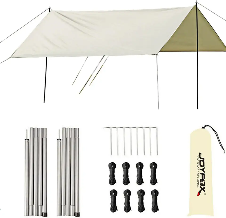 Joyfox Tenda Gazebo Para Barraca Camping, PortáTil Tela Toldo ProteçãO Uv 50+ Upf E ImpermeáVe (5 * 3m Branco)