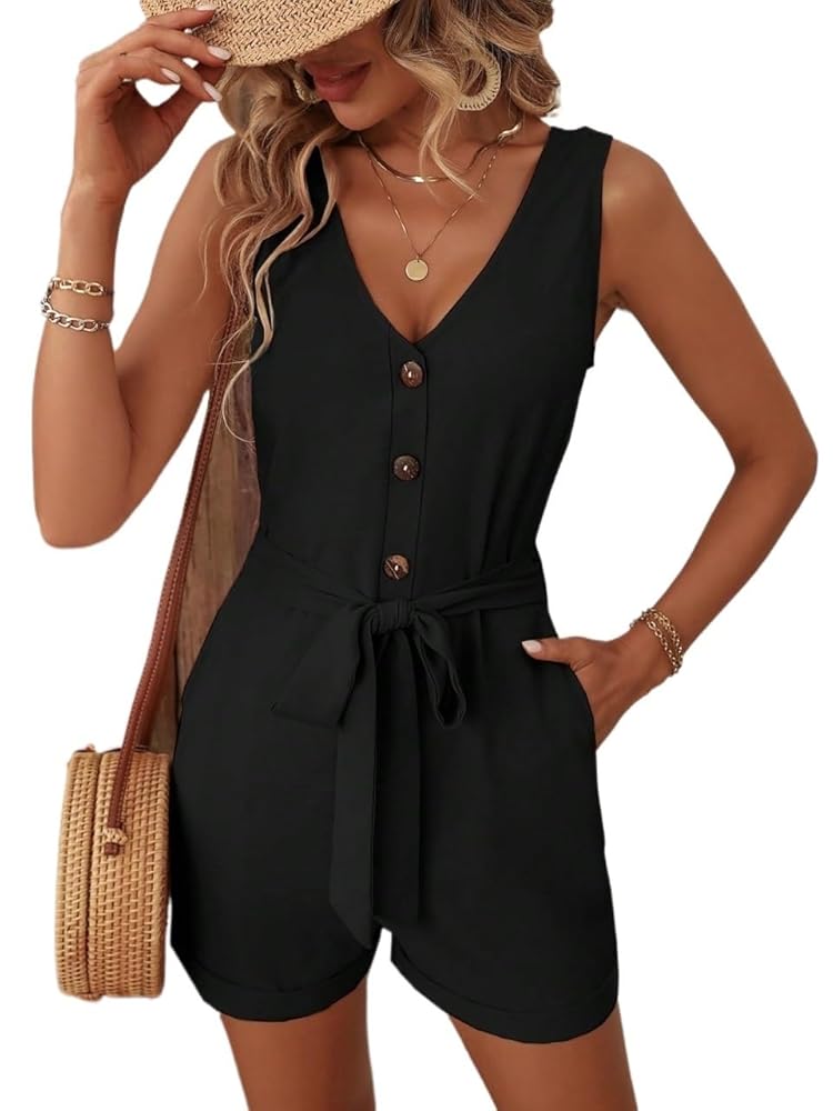 【新品未使用タグ付き】Two-Tone Ribbon Romper Amazon.com: BYDIVA Racerback Top Short Bodycon Jumpsuit One