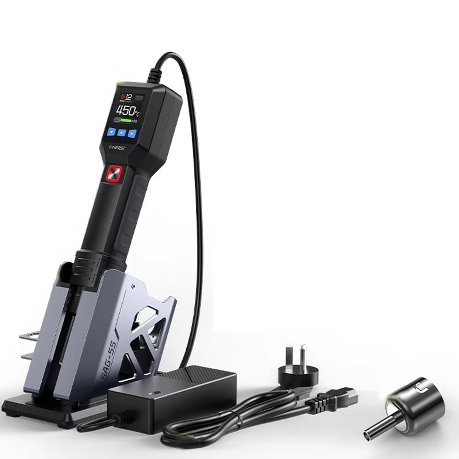 Stazione di Saldatura ad Aria Calda Professionale, Pistola Termica ad Alta Temperatura da 550 W con Controllo PID e induzione Magnetica, modalità Aria Calda e Fredda