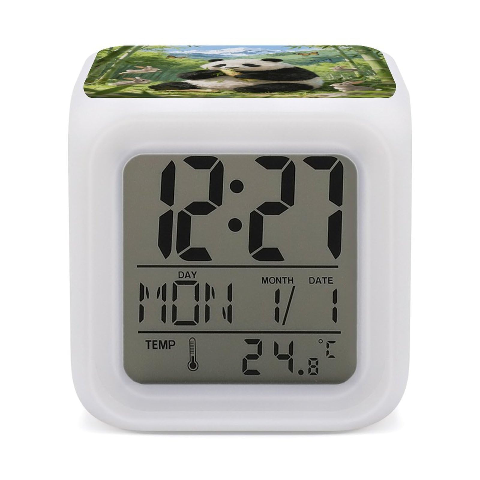 VstaDank Bamboo Sea Wonderland Alarm Clock Alarm Clock with 7 Color Changing Digital Clocks for Bedrooms Sleep Training Clocks with Large Display for Office Kitchen Living Room