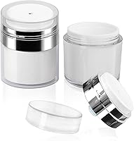 Vista 16 de Paquete de 3 tarros de bomba sin aire – Dispensador de humectante de 1.7 fl oz – Recipientes de bomba cosmética sin aire para lociones, nuevo tarro