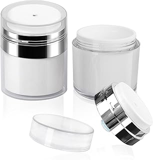 エアレスポンプジャー - 2パック 3.5オンス モイスチャライザー ポンプディスペンサー 酔った象の容器 ローションやクリーム用のポンプジャー 空のクリーム真空ボトル エアポンプ トラベルコンテナ