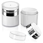 2Pack 100ml Airless Pump Jar - 3.5 Oz Moisturizer Pump Dispenser, Travel Lotion Container Vacuum Bottle for Skincare, Thick Moisturizer