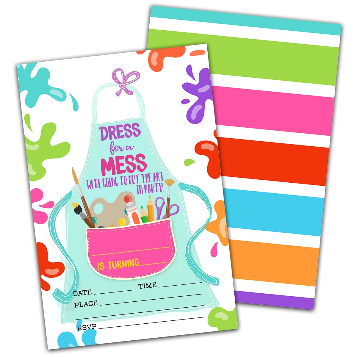 dress for a mess party Painting Party Birthday Invitation, Dress for a Mess Art and Craft Paint  Party Invite Girl Painting Birthday Printable Pottery Painting 1027