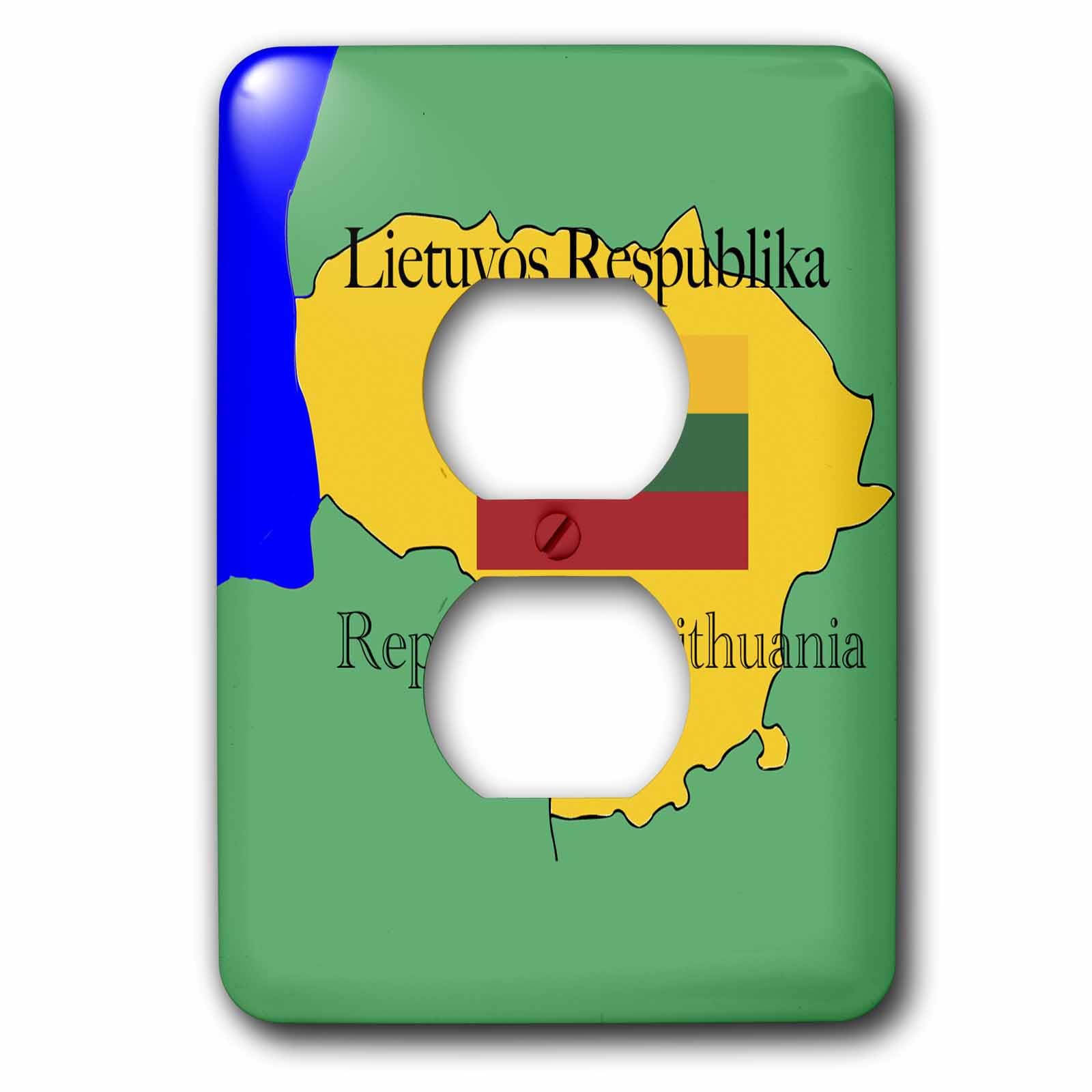 République de Lituanie cache prise double carte drapeau 3dRose