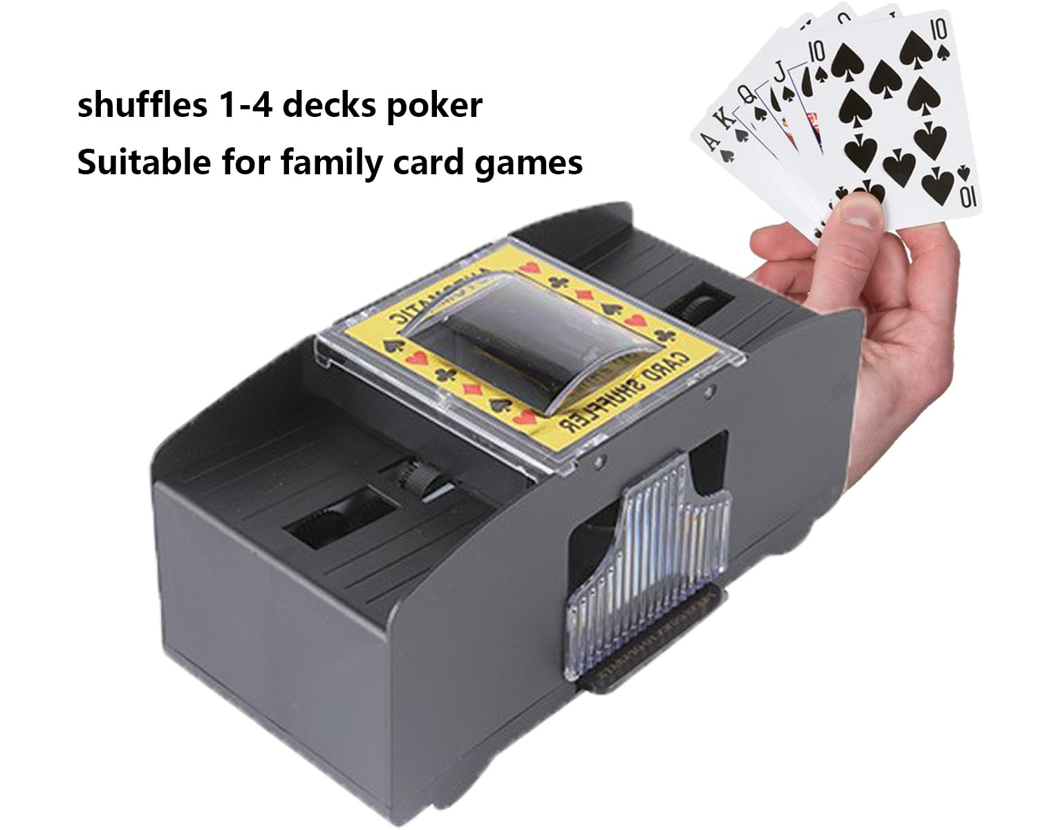 TiooDre Mélangeur De Cartes Automatique, Mélangeur Automatique De Cartes Pour 1-4 Deck USB/Batterie Automatique Brasseur De Carte Pour Fête Familiale, Poker/Blackjack/Uno