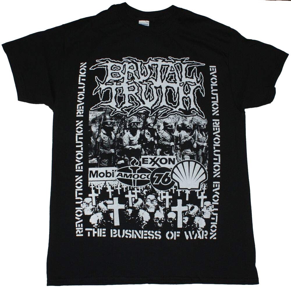 HEFUBrutal Truth Evolution Through Revolution Death Grindcore New Black T-Shirt