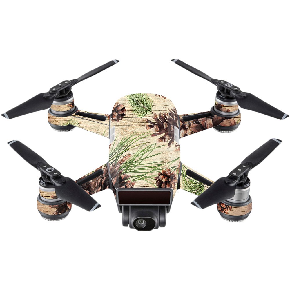 MightySkins Skin Compatible with DJI Spark Mini - Pine Collage | Protective, Durable, and Unique Vinyl Decal wrap Cover | Easy to Apply, Remove, and Change Styles | Made in The USA