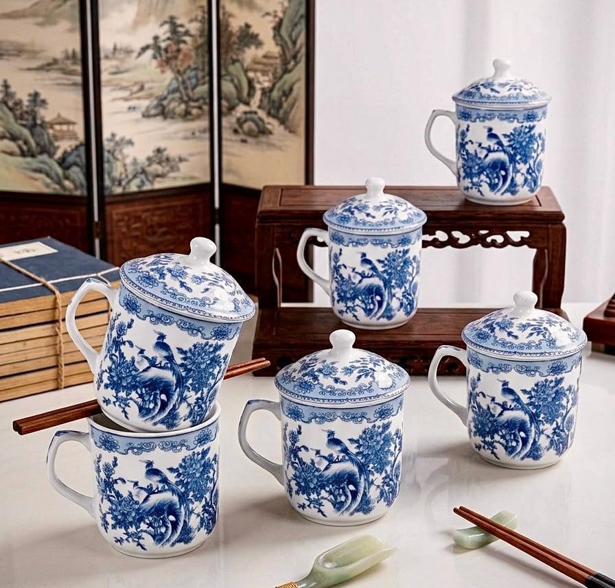 Image of Thai Tea Cups (Blue Willow)