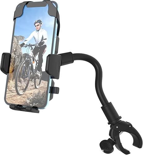 Goosencek - Soporte para teléfono celular para motocicleta, manillar, bicicleta, moto, pelotón, cinta de correr, soporte para micrófono, scooter,