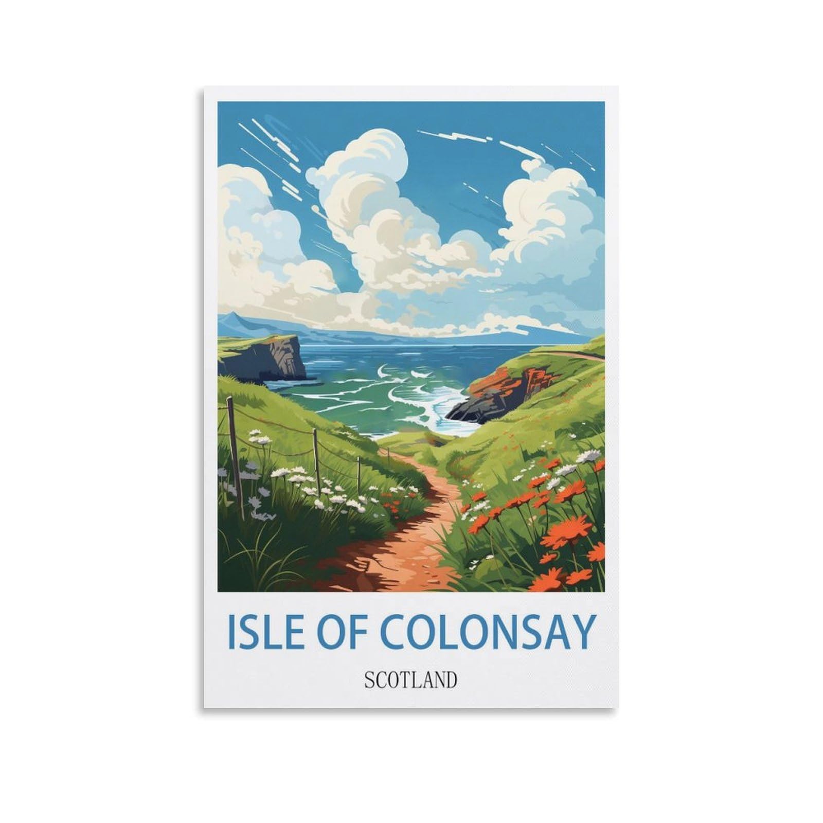 Ezmlfa S170 Diamond Painting Kits For Adults,Isle Of Colonsay Scotland Diy Crystal Embroidery Gifts,Diamond Art Craft,For Living Room Home 30X40cm