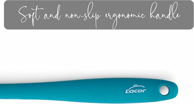Lacor - 64453 - Ocean Kitchen Spoon, Silicone Spoon, Kitchen Utensils, Ergonomic Handle, Non-Stick, High Temperature Resistant, Dishwasher Safe, Length 27.5 cm