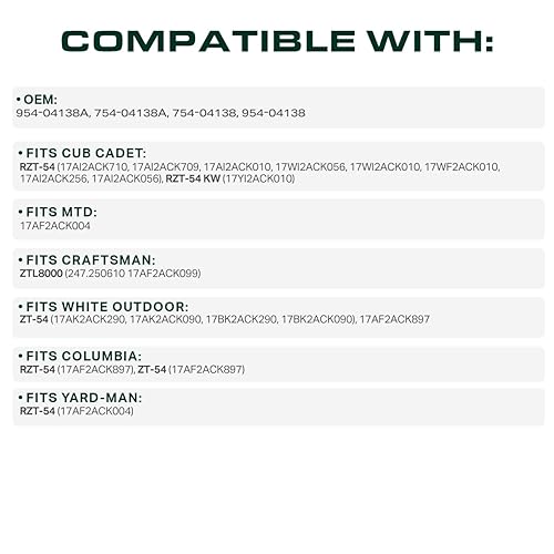 Miniatura 105 de UDC Parts 954-05040 954-0241A Correa de transmisión superior para Troy Bilt Pony Craftsman T110 MTD Cub Cadet Huskee LT4200 754-0241A 754-05040