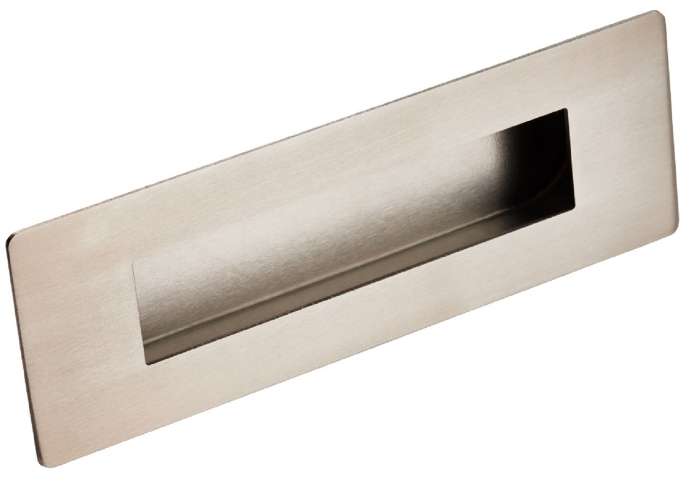 Carlisle Brass Satin Stainless Steel Large Eurospec Rectangular Flush Recessed Sliding Door Pull Handle 180 X 60Mm (Satin Stainless Steel)