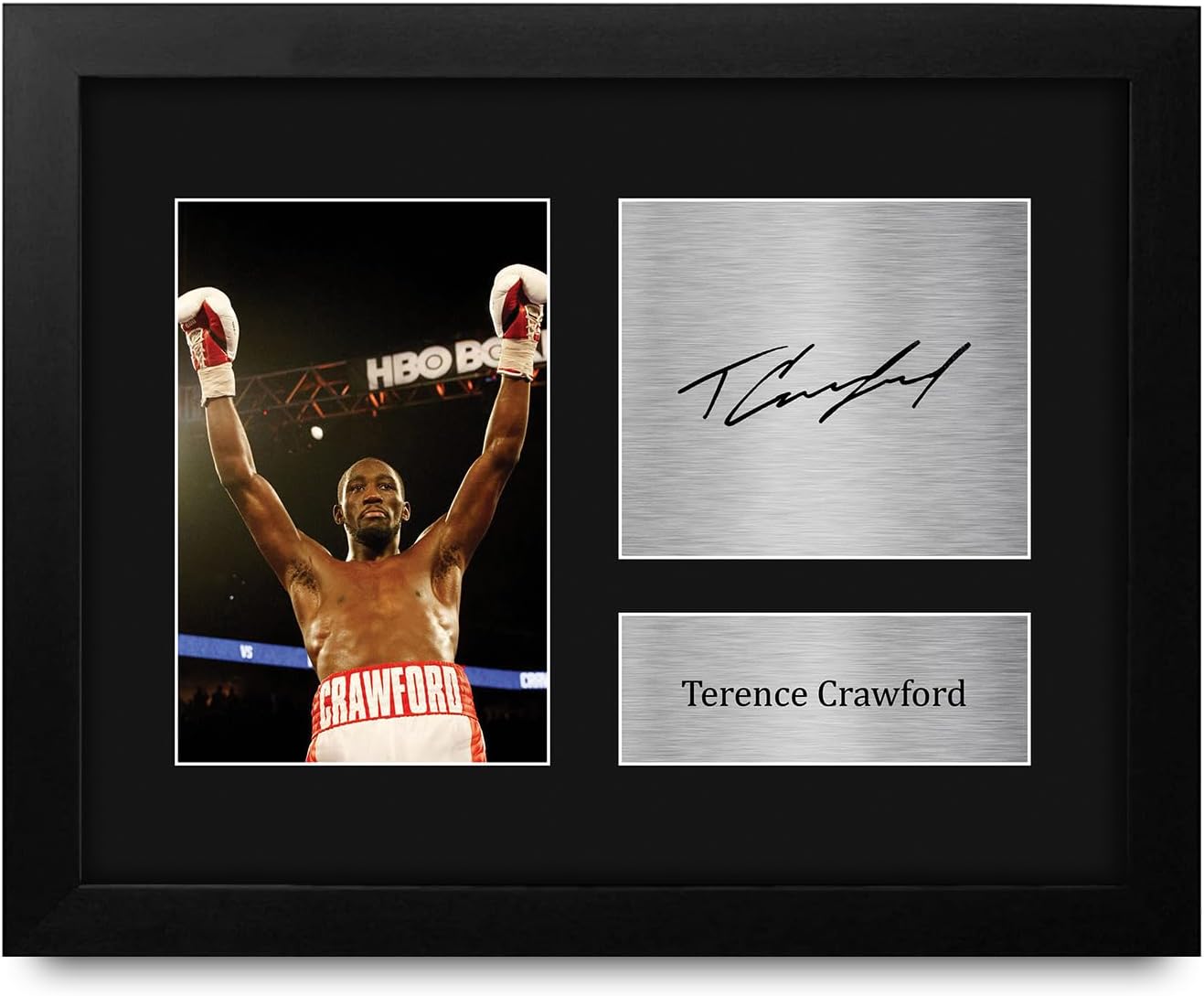 HWC Trading Terence Crawford Boxing Framed Gifts Printed Signed Autograph Picture for Boxer Memorabilia Fans - US Letter Size