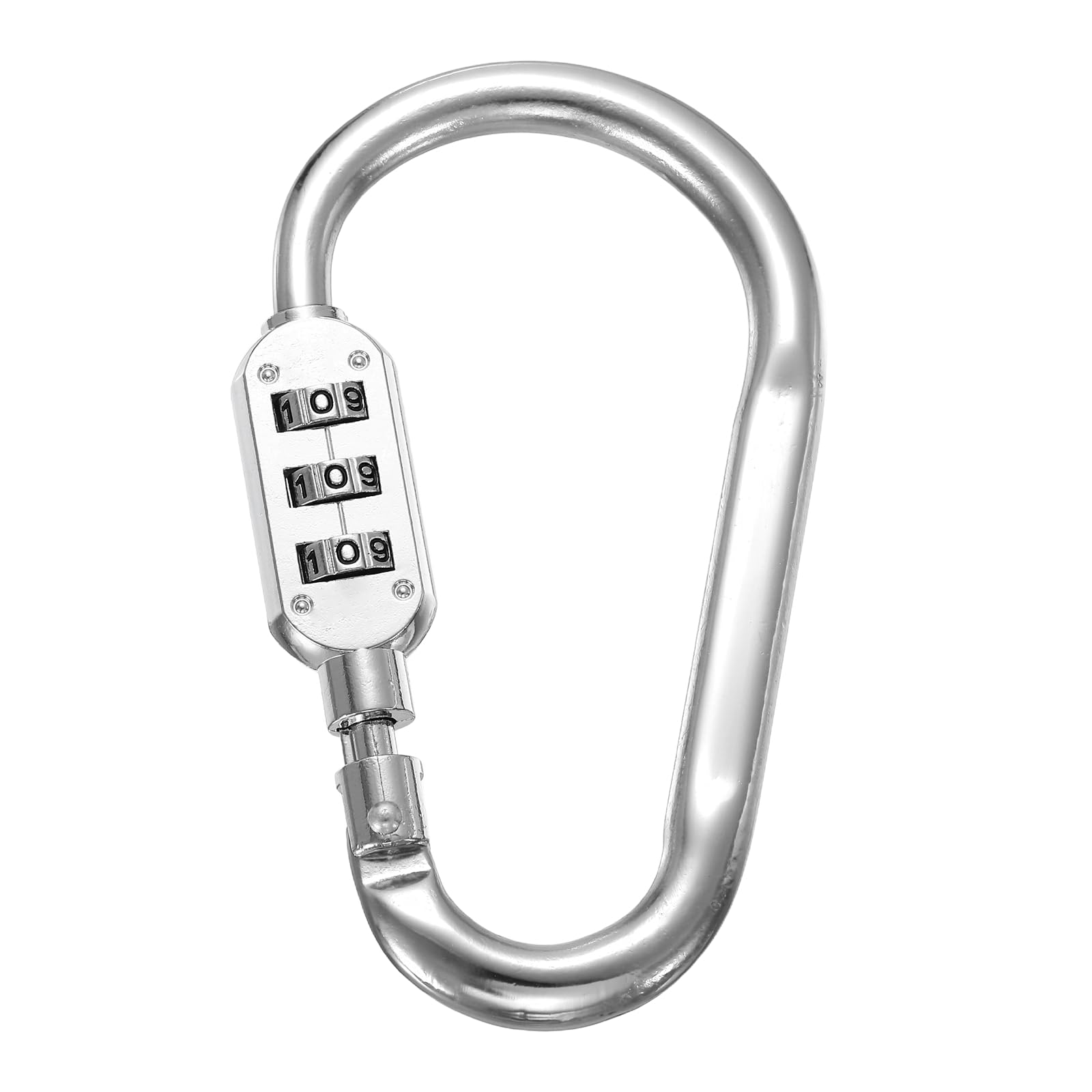 PATIKIL 4.3 Inch Combination Locks, 3 Digit Locking Combination Clip Combo D-Ring Lock for Suitcase Luggage Travel Baggage Backpack Cable Loop Helmet Chain Link, Silver