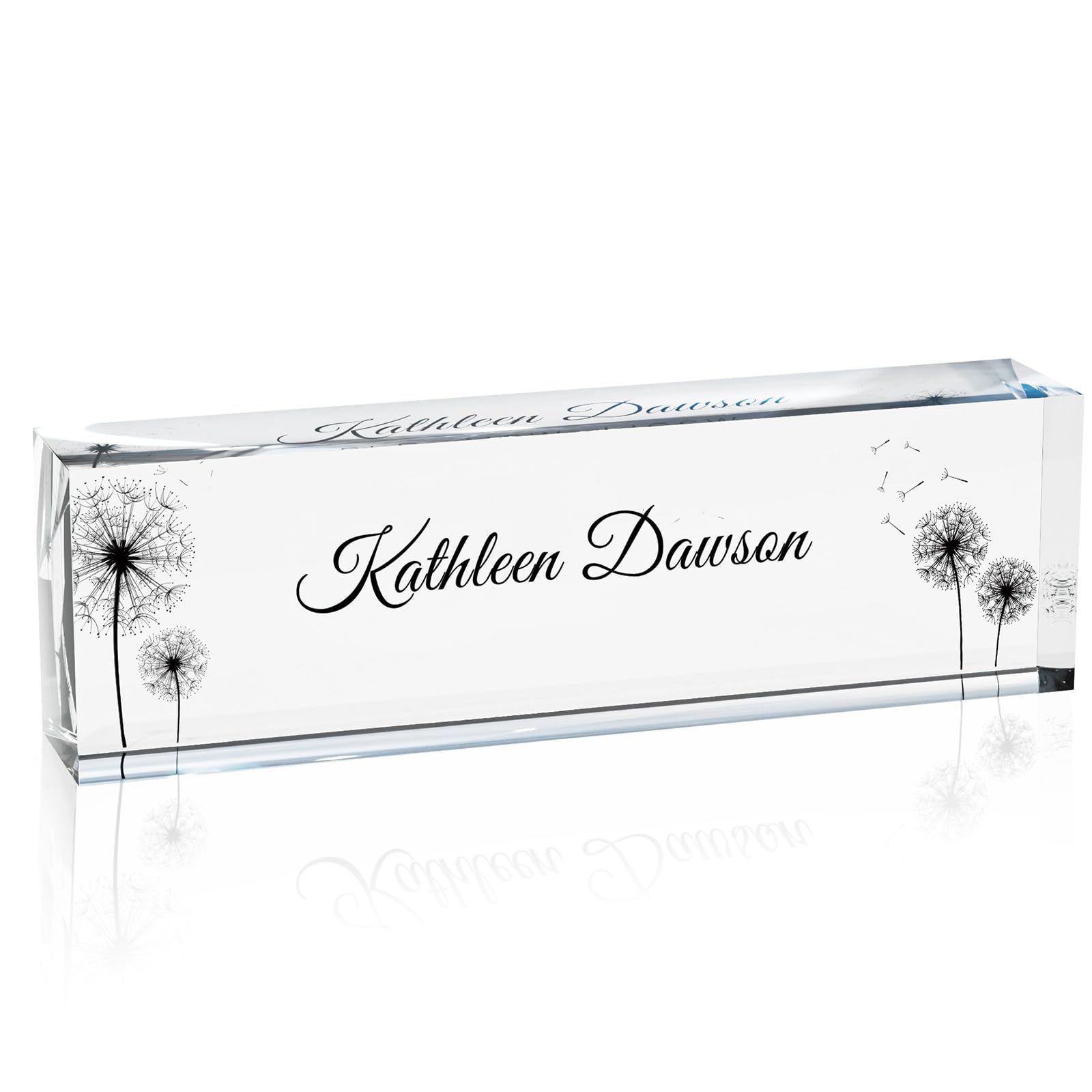 Desk Name Plate Personalised - Custom Office Gifts, Desk Ornamental Accessories，Promotion Gift for Colleagues, Employees, Daughters, Bosses and Teachers(Phalaenopsis Orchid)