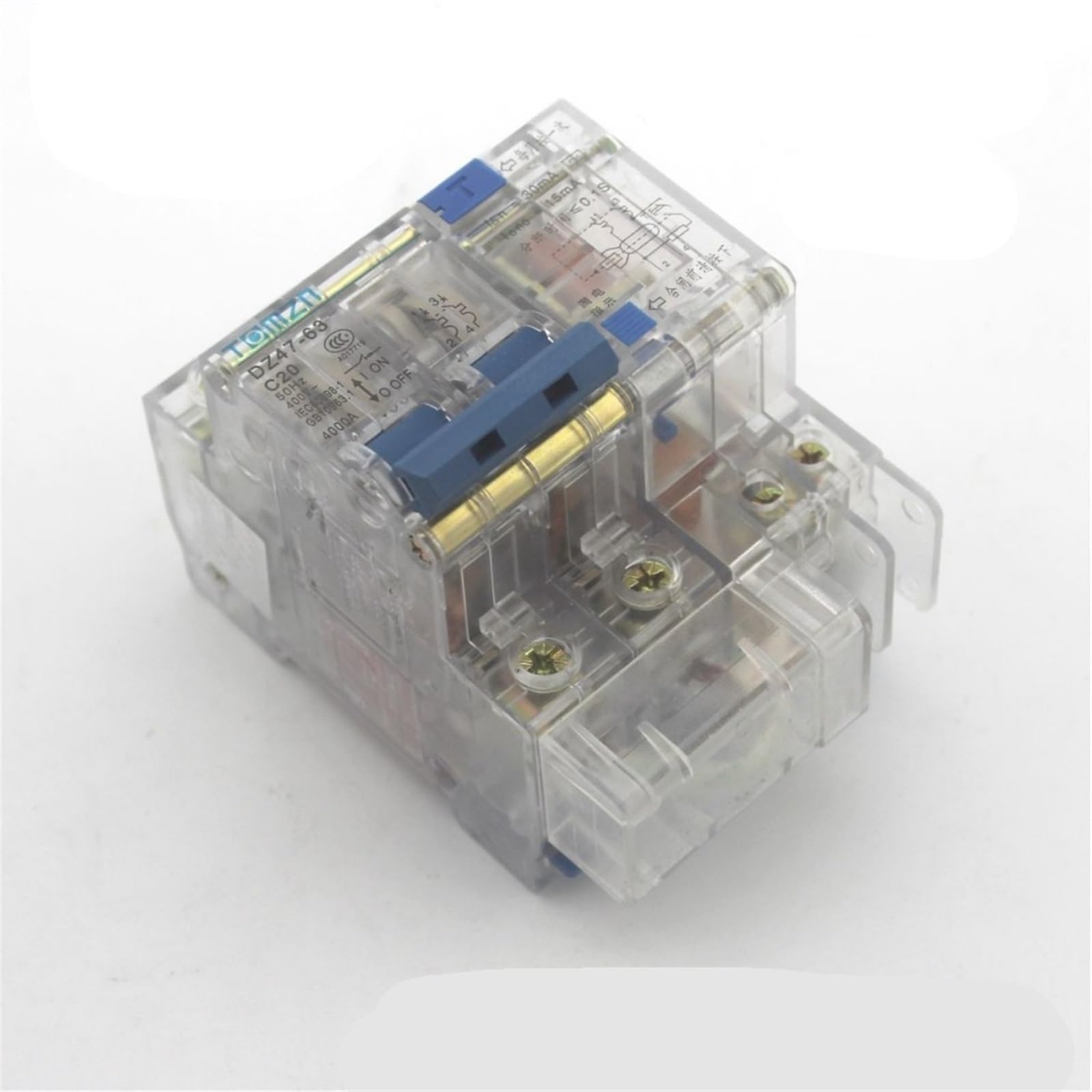 VSPPJYFG DZ47LE 2P 63A 230V~ 50HZ/60HZ Residual Current Circuit Breaker with Over Current and Leakage Protection