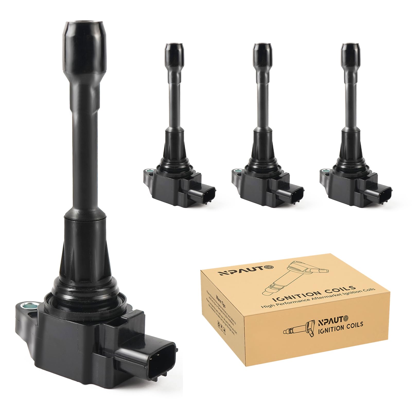 Ignition Coil Pack Replacement for L4 Nissan Altima Cube Rogue Sentra Versa, 2007 2008 2009 2010 2011 2012 2013 2014 2015 2016 2017 2018 2.5L 2.0L 1.8L 1.6L, UF549, Pack of 4