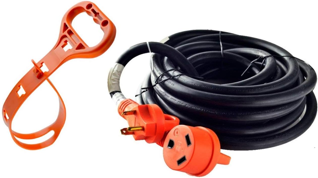 GoWISE Power RVC3003 25-Feet RV Extension cord w/ Handles- 30 Amp Male to 30 Amp Female