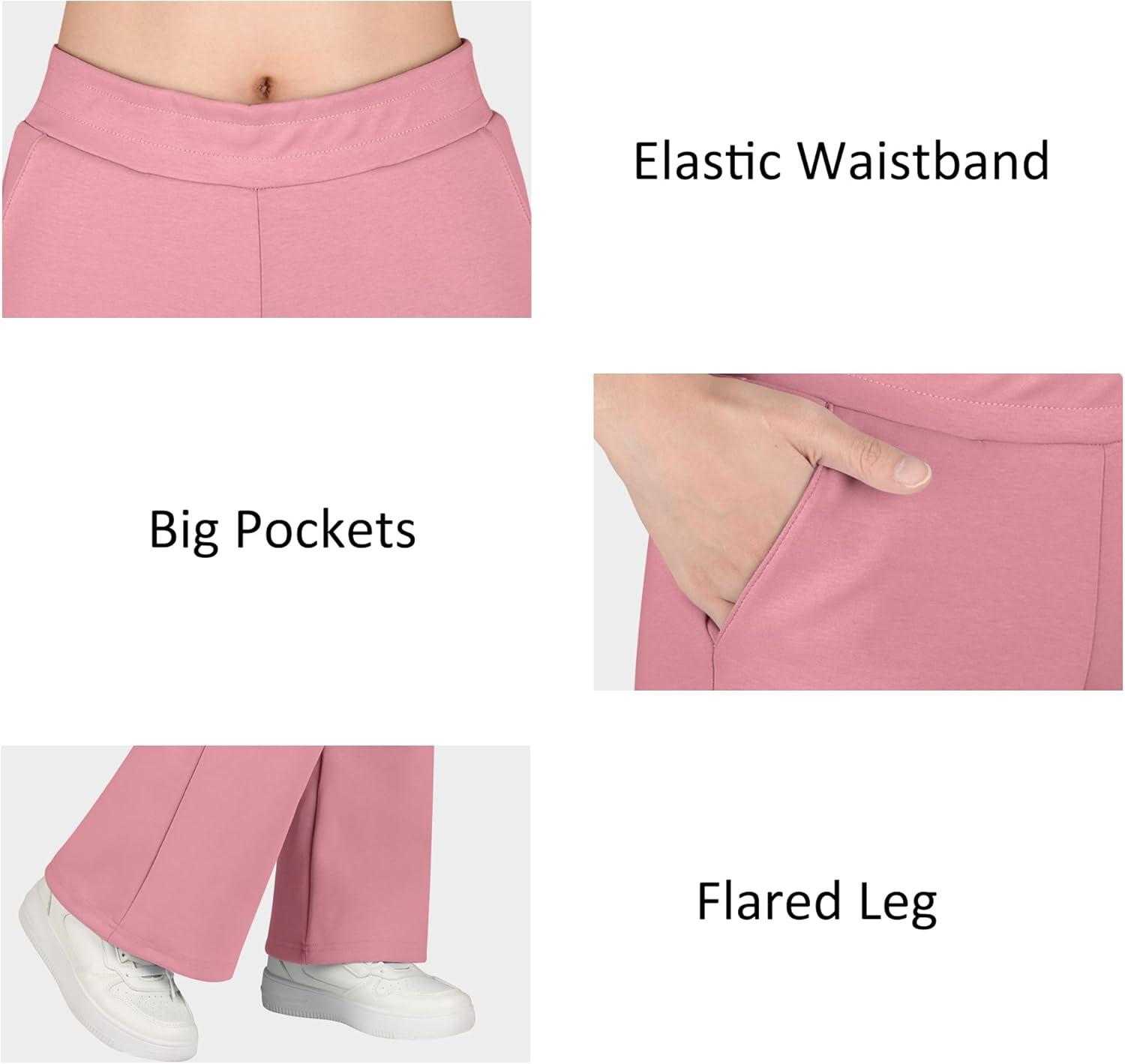 BIG ELEPHANT Girls Flare Pants with Side Pockets – Casual Bell Bottom Dress Pants for Girls, Size 6-15 Years - Image 4